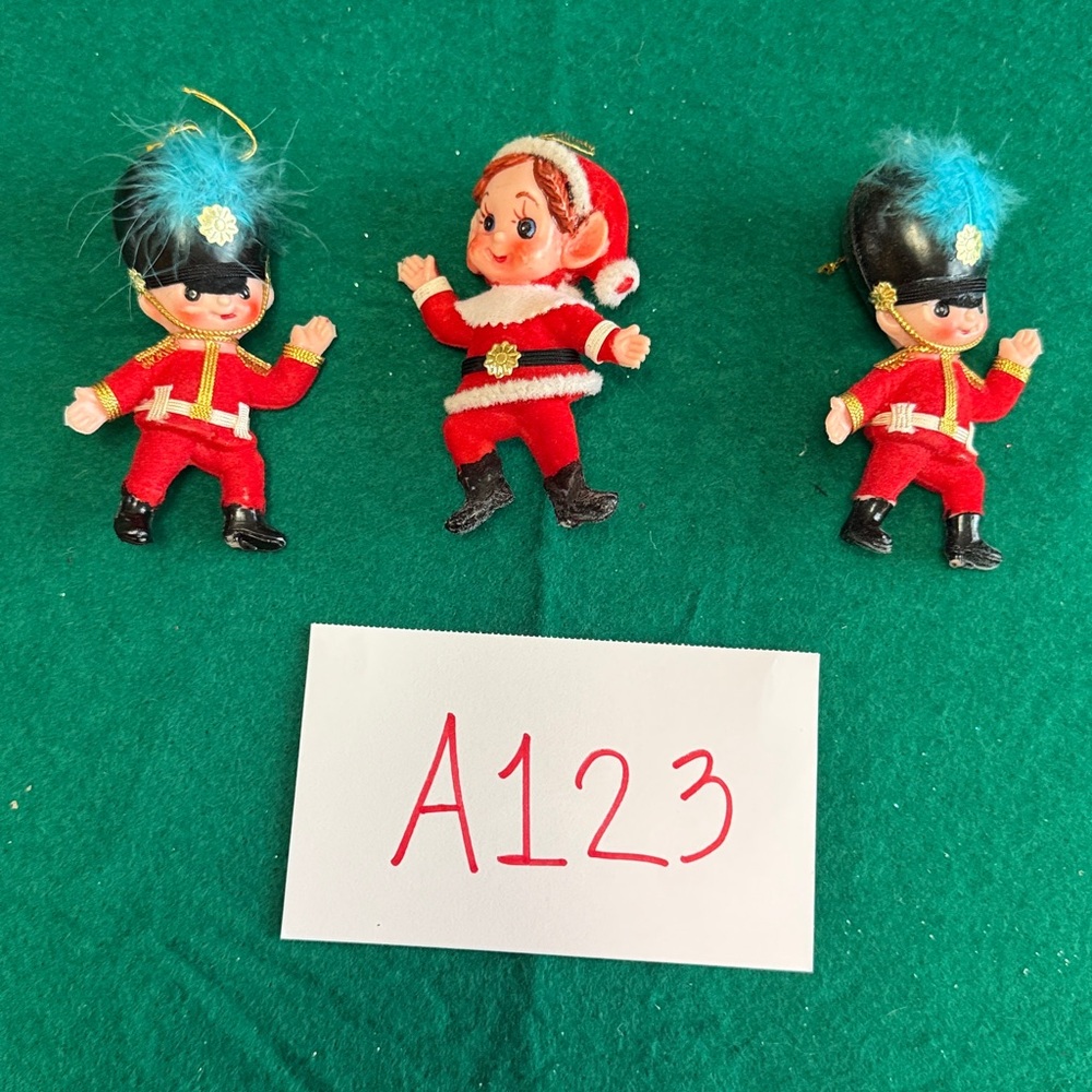 3 Vintage Blow Molds - Soldiers & Elf